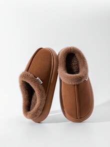 Plush Indoor Slippers For Women, Autumn/Winter, Soft Bottom Comfortable EVA Thick Sole Lightweight House Slippers, Unisex Warm Shoes Suitable For Indoor & Outdoor Wear