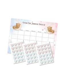 Geschlechts-Enthüllungs-Partyspielposter, Duschutensilien, Atmosphärendekoration, Requisiten, Mutterschaftskalender-Schild für Jungen oder Mädchen, Jahrestags-Geschenkparty-Dekoration, Gästebuch-Aufkleber, Geburtstags-Party, Hochzeitsgeschenk, Bridal-Shower-Party, Abstimmungsposter, Heimparty, Ankunftsdatum