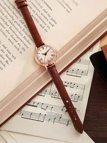 Fashion Student Watch Leather Strap Watch Small Plate Thin Student Exam Watch Female Retro Quartz Watch, Send Girlfriends, Friends, The Most Ideal Holiday Gift, Clock