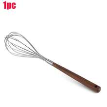 1pc/2pcs/6pcs Stainless Steel, Wooden Handle Manual Egg Beater And Mixer - No Battery Required, Durable Metal Design, Easy Baking And Cooking, Ideal For Whipping And Blending Ingredients, Egg Beater | Manual Mixer | Sturdy Construction, Hand-Held Whisk - Multicolor - View 13