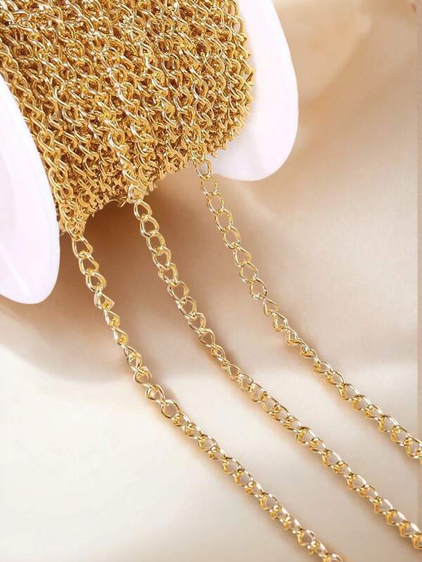 1-5m Stainless Steel Extension Chain, Silver Color O-Shape Loose Chain, 4mm Necklace Chain Suitable For Bracelet DIY, Jewelry Making Craft