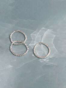 BALMORA 1pc Fashionable Minimalist Sterling Silver Ring For Women For Daily Decoration