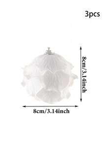 1/3 件 8 厘米闪光圣诞树饰品白色花瓣球泡沫雪球圣诞吊坠家居新年派对装饰 - 白色 - 查看 11
