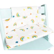 高脚椅坐垫与 Stokke Tripp Trapp Chiar 高脚椅内衬布套兼容，填充白色彩虹色 - 五彩的 - 查看 3