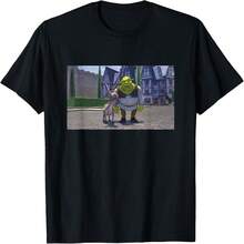 Shreks Iconic Donkey & Shreks Photo Scene Big Chest Poster T-Shirt - Black - View 1