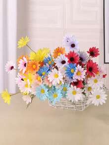 1/3/6 件多色人造荷兰菊餐桌装饰摄影道具洋甘菊小雏菊手捧花花瓶插花婚礼家居装饰 - 彩色 - 查看 7