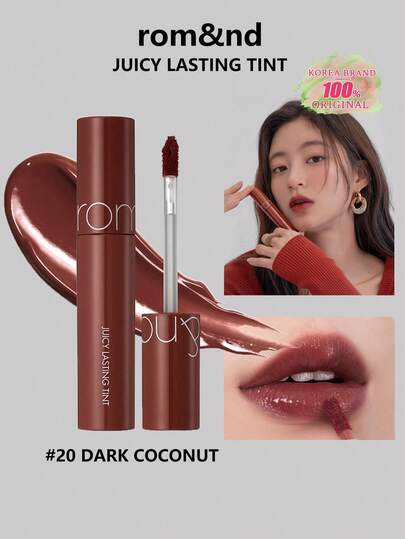 Rom&nd Romand JUICY LASTING TINT 20 Dark Coconut, Juicy Glossy Finish, Moisturizing Long-Lasting, Not Fade Non-Stick Cup, Lightweight, For Beginner Daily Use, K-Beauty, Korean Makeup, , GIFT