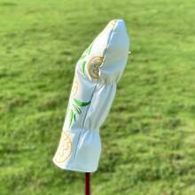 1件，菠萝图案，高尔夫球杆一号木杆和混合杆帽，PU皮革材质，多种图案可选，白色高尔夫配件，高尔夫礼品 - 白色 - 查看 3
