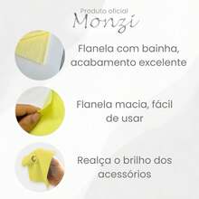 Flanela Limpa Prata Joias ouro Monzi original para limpeza
