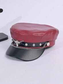 قبعة بيريه معدنية برأس ثور بتصميم داكن للنساء، قبعة بيريه ملونة بتصميم سحابة للرسام في فصل الشتاء، قبعة صحفي مناسبة للخروجات اليومية في الخريف، للمشي والتسوق