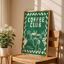 1 pieza Póster de Club de Café Impresión divertida de espresso Estética de cocina Arte de pared moderno Decoración de cafetería Hogar Barista Póster de arte en lienzo Sala de estar Dormitorio Cocina Oficina en casa Cafetería Bar Dormitorio Pasillo Decoración del hogar y la habitación Sin marco