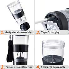 shiying 530ml USB Rechargeable Automatic Protein Powder Shaker Cup, Anti-Clumping Auto Mixing, Suitable For Blending Milk, Coffee, Protein Powder, Essential For Fitness And Outdoor Sports - Multicolor - View 6