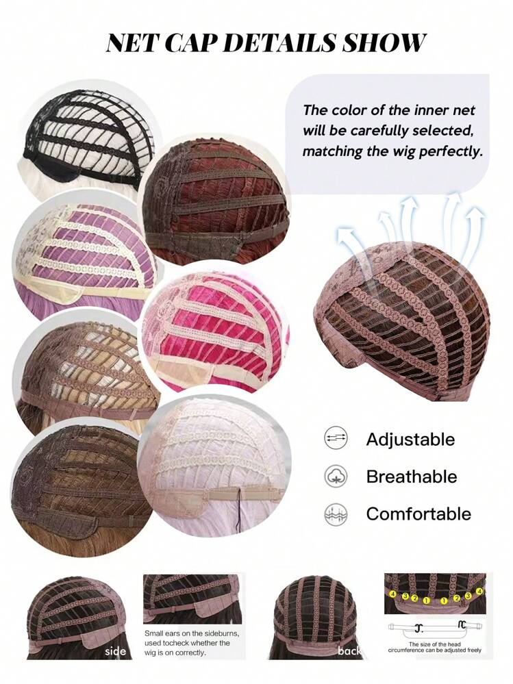 20-tums ombrebrun lång lockig peruk, högkvalitativ, bekväm, andningsbar, fluffig syntetfiberperuk, perfekt för semester, resor, familjesammankomster, cosplay, musikfestivaler och vardagsbruk - Ombre Brown - Visa 9