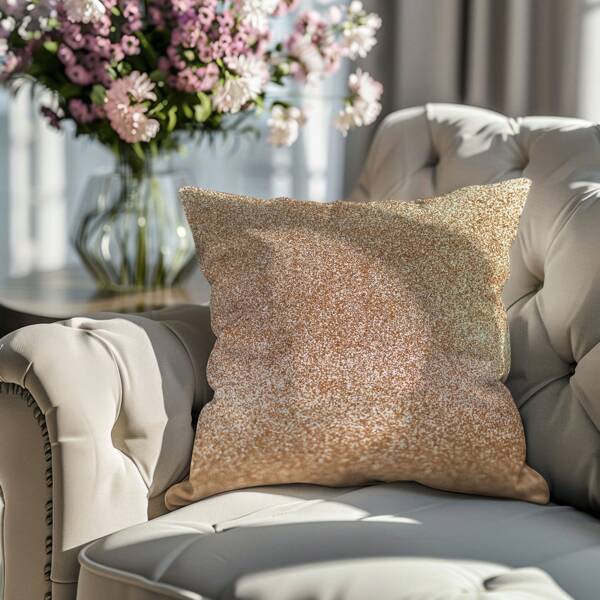 1pc Reversible Shiny Glitter Throw Pillow Cover, 45x45cm/18"X18" - Soft Plush Decorative Cushion Case For Living Room Bedroom Sofa Bed Decor