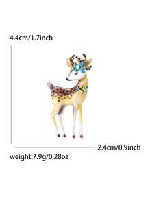 Christmas Rhinestone Elk Design Brooch