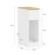 SoBuy Bedside Table With Drawer For Box Spring Bed, Sofa Table, Side Table, Narrow Telephone Table, Nightstand, Bedside Table, Black W X H X D Approx. 20 X 60 X 35 Cm FBT111 - 全白色 - 查看 2