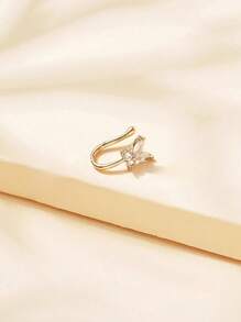 1 قطعة إبزيم أنف مرصع بالراين ستون والزركونيا بتصميم أنيق وفاخر، مناسب للاستخدام اليومي للنساء