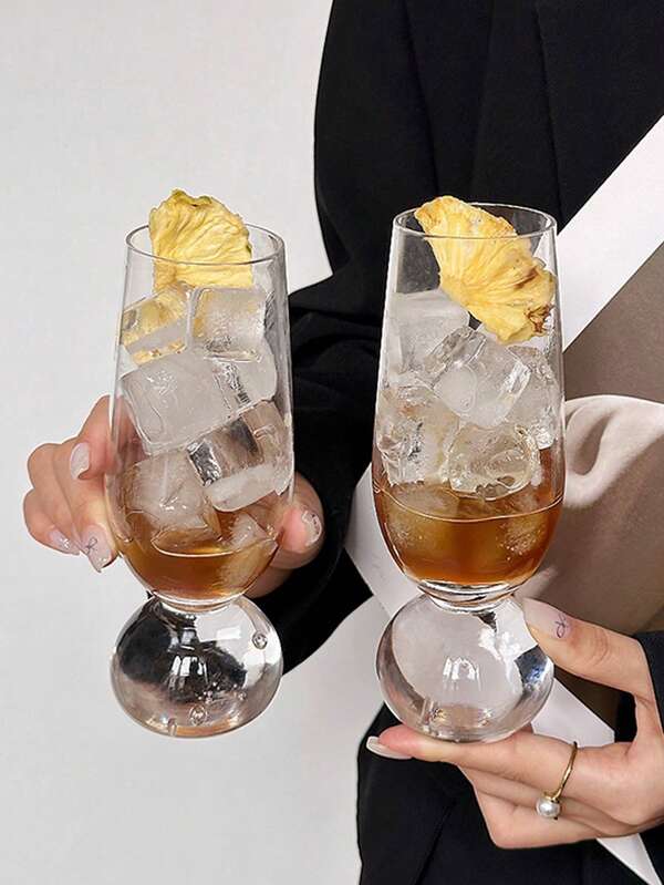 1pc Niche Luxury Bubble Bottom High-Quality Vintage Nordic Glass Cup, Champagne Glass, Fruit Tea Cup, Coffee Cup