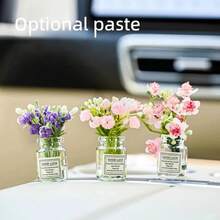5pcs/Set, Random Style Cute Vase Set Desktop Decoration, Star-Shaped Artificial Flower Glass Vase - DIY Decorative Accessory For Tabletop, Vehicle Decoration, Small Centerpiece,Office Accessories,Decompression Figurine Accessories, Mini Desktop Decorations, Computer Monitor, Office Space