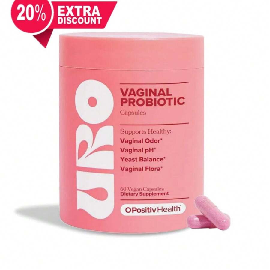 URO O Positiv  Vaginal Probiotics For Women PH Balance With Prebiotics & Lactobacillus Probiotic Blend - Vaginal Health Supplement - Promote Healthy Vaginal Odor & Vaginal Flora, 60 Count (Pack Of 1) - 60 Count (Pack of 1) - 查看 1