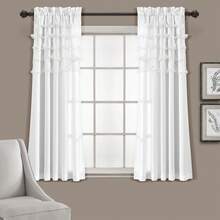 Lush Decor Avery Window Curtain Panels White 54x63+2 Set Halloween-Fall Decor-Room Decor - 白色 - 查看 2