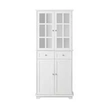 FSB76-W, Tall Cupboard With 2 Cabinets And 2 Drawers, Kitchen Dining Room Living Room Tall Cabinet Cupboard Sideboard - White - View 4