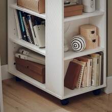 SoBuy FBT68-W, 3 Tiers Storage Shelf On Wheels, Desk Side Printer Shelf, Bookcase Side Table End Table - White - View 8