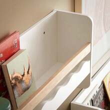 KMB78-W, Wall Mounted Storage Shelf Children Kids Wall Shelf Book Shelf Toy Shelf Kids Wall Coat Rack With 5 Hooks - White - View 6