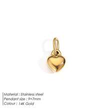 1pc Fashionable Stainless Steel Heart Pendant, Suitable For DIY Jewelry Making Necklace Bracelet Earrings Keychain Accessories, Great For Thanksgiving Gifts - Yellow Gold - View 19