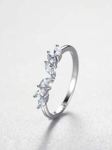 1 Miếng Duyên dáng Màu bạc Khối Zirconia  Trang trí Màu bạc Ban nhạc đám cưới Đối với phụ nữ Đối với phụ nữ Đám cưới cô dâu Tốt Đồ trang sức Hôn ước - Bạc - Xem 4