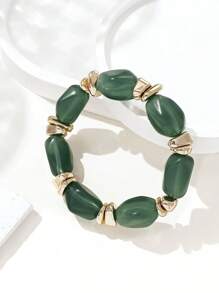 1pc Fashionable Vintage Bohemian, Exaggerated Thick Acrylic Beaded Bracelet, (Can Be Freely Matched Into Multiple Stacked Bracelets), Suitable For Women, Couples, Parties, Daily Wear, Luxury & High-End