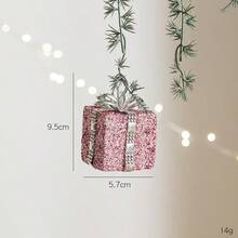 1pc 8cm Pink Foam Christmas Ball Ornament, Ins Style Christmas Tree Decor Pink Set, Glitter Girly Pink Christmas Tree Home Decoration Hanging Pendant