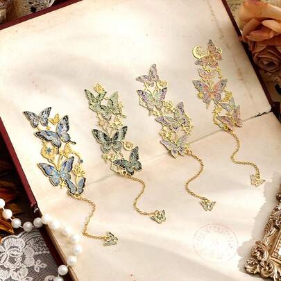 1 Stück Cut Out Schmetterling Metall Lesezeichen, einzigartig geformter Schmetterling Anhänger Buchclip für Studenten