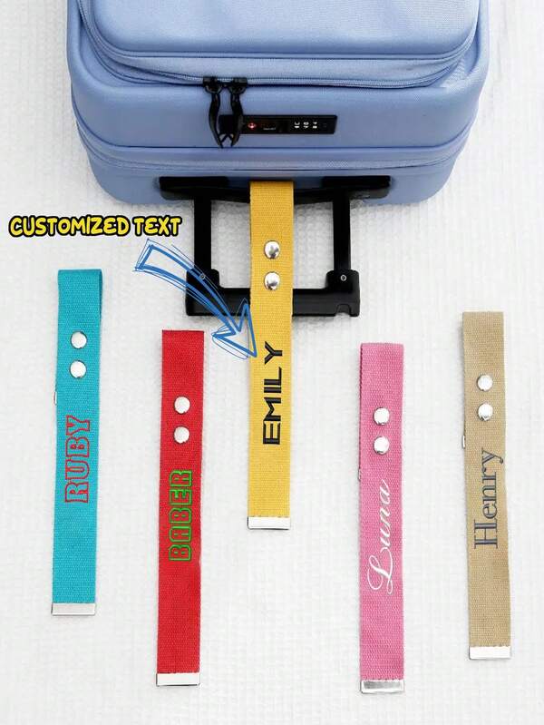 1pc Customized Embroidered Sports & Outdoor Luggage Tag, Personalized Luggage Label, Custom Luggage Strap, Travel Accessory, Luggage Ribbon, Luggage Tag, Accept Logo Customization