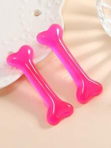 2pcs Fashion Solid Bone Shape Hair Clips, Great For Daily Hairstyle Decor, School Stuff, Hair Accessories