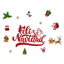 Naklejki ścienne z literami i elementami świątecznymi, dekoracje do domu na święta