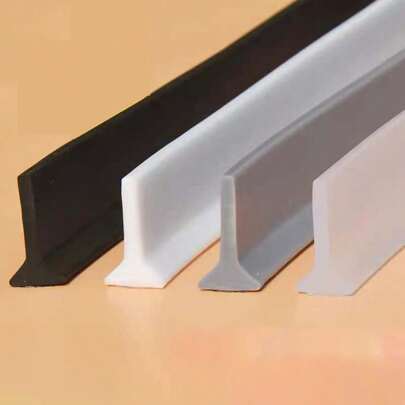 1 pieza Barrera de agua multifuncional sin taladro, material sólido inodoro, flexible, autoadhesivo, adecuado para encimeras de cocina, fregadero, baño, separador de agua de la ducha, suministros para el hogar y la cocina, accesorios de baño