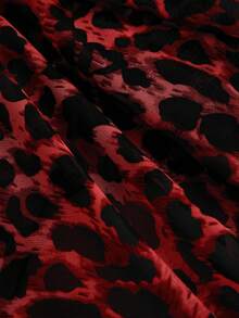 Hourglow 大码豹纹蕾丝拼布露背荷叶边下摆吊带背心