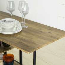 SoBuy FWT62-N, Modern Industrial Design Folding Dining Table With 3 Shelves, Kitchen Dining Room Table, Folding Table - Brown - View 10