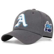 1Piece Men Gothic Letter A Side Whale Embroidered Baseball Cap Outdoor Adjustable Sunscreen Leisure Hat Spring Autumn Travel Tourism Beach Vacation