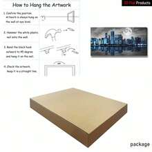 1 Piece Large Frame Canvas Painting Art Print,Biuteawal Black White Blue City Wall Art Chicago Pictures Decoration Moon Night Cityscape Skyline Canvas Painting Prints Framed Modern Home Living Room Bedroom Decor,High Quality Wall Art Printed Poster Can Be Hung Directly,Pine Frame,Night Decor,Office Art|Exquisite Home Art|Wooden Framed Art,Room Decor - Nhiều màu - Xem 8