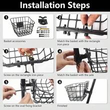 Sturdy Steel Front Bicycle Basket With Fixed Bracket, Anti-Rust Design, Suitable For Installation At The Front Of Electric Bicycles, Compatible With Most Children's And Adult Bicycles On The Market - White - View 5