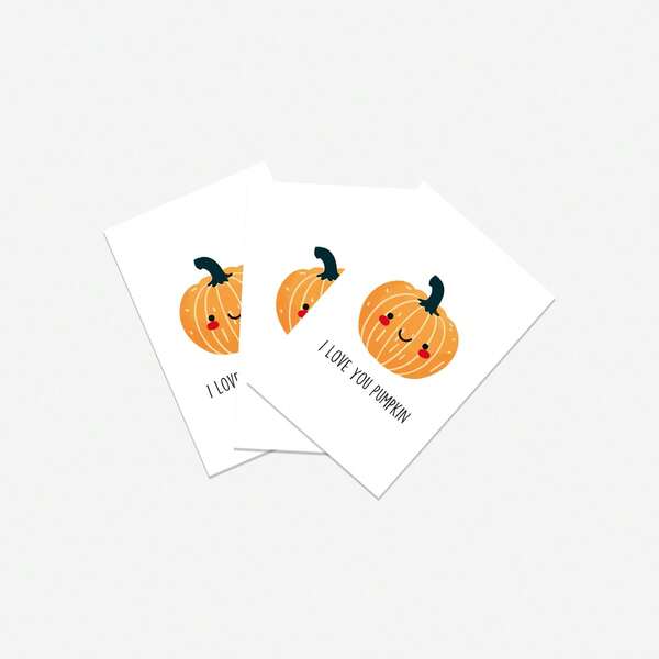 Smallgf Cute Pumpkin Halloween Card For Kids Adult, Halloween Birthday Gifts For Him Her, I Love You Pumpkin