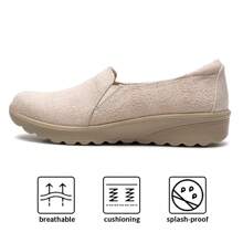 Skechers 女士一脚蹬休闲运动鞋，减震运动鞋，款式 158896-OFWT - 乳白色 - 查看 1