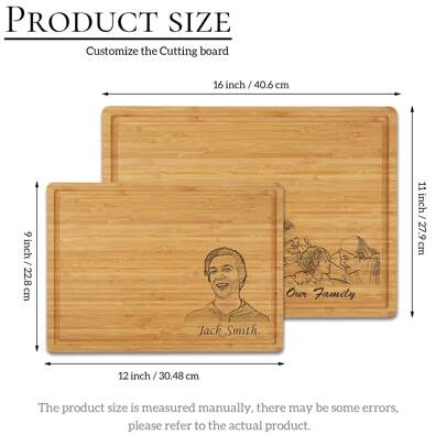 1 Pc Engraved Photo Cutting Board, Personalized Wedding Gift, House Warming Gift, Personalized Cutting Board, Anniversary Present, Paddle Cutting Board,Christmas Gifts