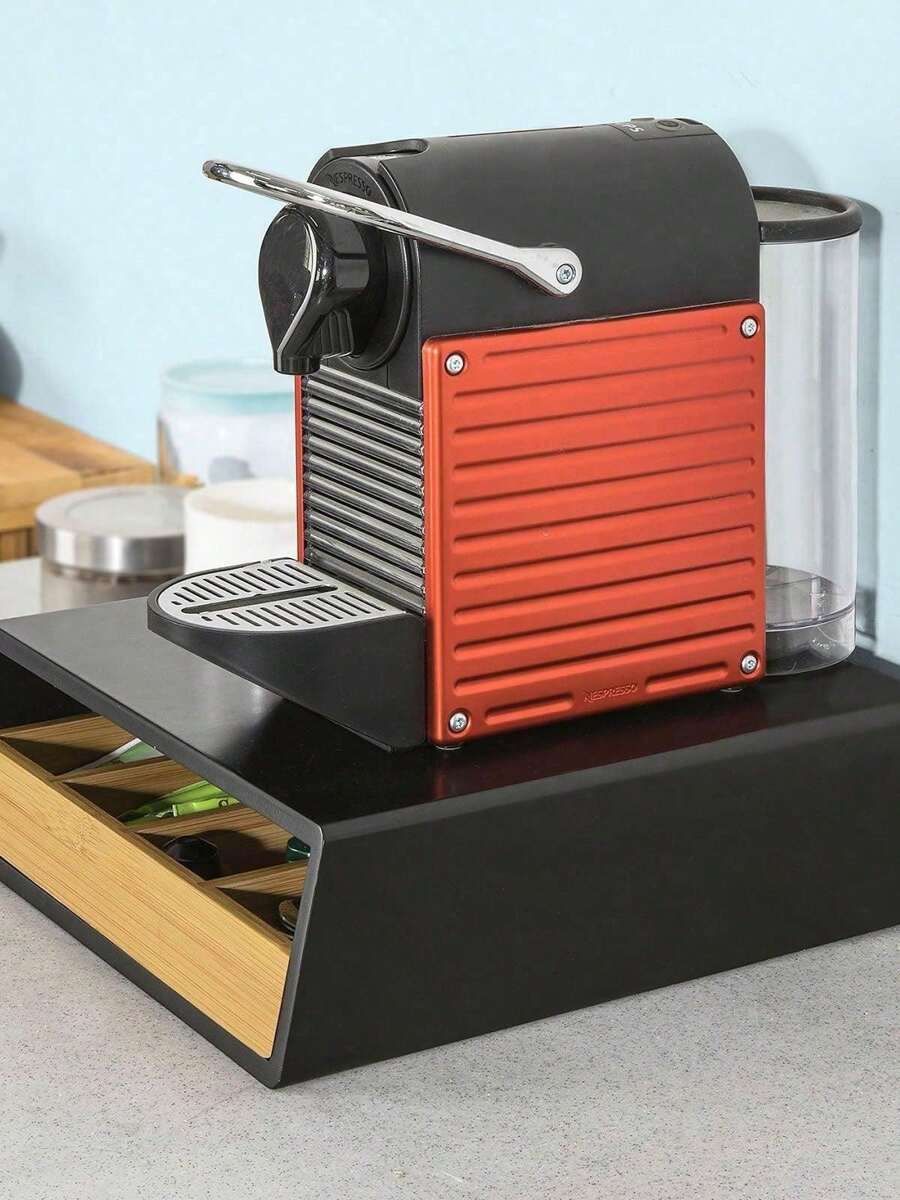 SoBuy Coffee Capsule Box Bamboo Black