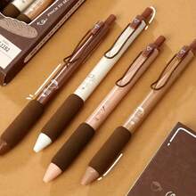 [Retractable Gel Pens] 4-Pack Retractable Gel Ink Rollerball Pens| Extra Fine Point & Soft Grip - Lightweight Coffee-Colored Pens For Comfortable Writing Experience, Ideal For Students - Nâu (4 gói) - Xem 8