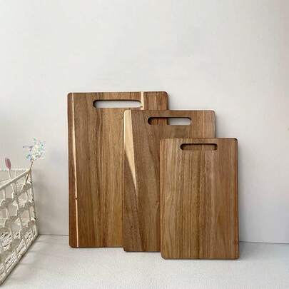 قطعة واحدة من لوح التقطيع من الخشب الوردي، ضروري للمطبخ المنزلي، لوح تقطيع خشبي صلب ذو وجهين، خيار صحي، لوح تقطيع خشبي متين مناسب للمطبخ، مزود بمقبض مدمج لتقطيع اللحوم والخضروات والفواكه، هدية مطبخية