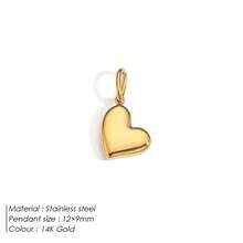1pc Fashionable Stainless Steel Heart Pendant, Suitable For DIY Jewelry Making Necklace Bracelet Earrings Keychain Accessories, Great For Thanksgiving Gifts - Yellow Gold - View 9