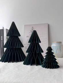 1pc Elegant Scandinavian Folded Paper Tree, Honeycomb Christmas Tree,Magnetic,Durable,Quick To Assemble Easy To Reuse, Reusable Tabletop Christmas Decor, Christmas Decorations Desk Decor Accessories -Minimalist Charm, Holiday Season Decor, - Multicolor - View 29